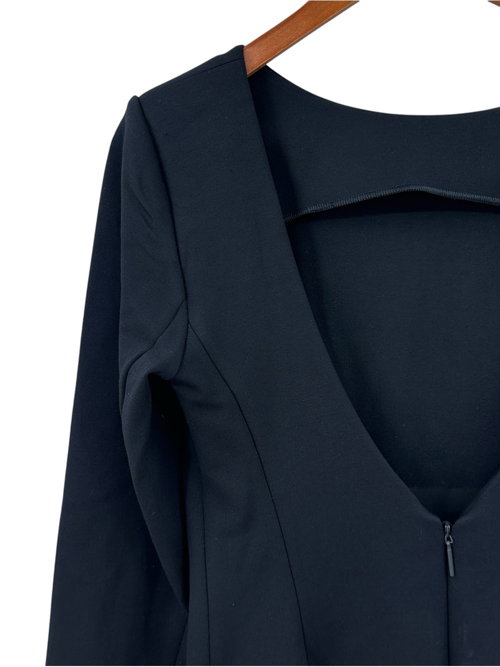 New! SPANX Dress Long Sleeve Low Back Bodycon Cocktail Midi Black - Picture 5 of 10